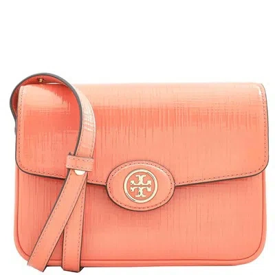 Pre-owned Tory Burch Robinson Embossed Leather Convertible Shoulder Bag 154731-650 In Pink