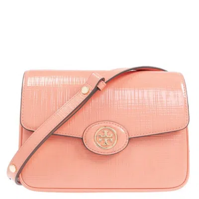 Tory Burch Robinson Embossed Leather Convertible Shoulder Bag In Pink