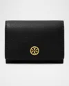 Tory Burch Robinson Leather Bifold Card Case In Black