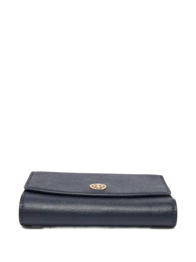 Pre-owned Tory Burch Robinson Flap Wallet In Blue