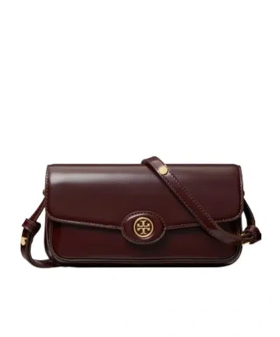 Tory Burch Robinson Spazzolato East/west Shoulder Bag In Brown