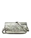Tory Burch Robinson Floral Metallic Crossbody In Pewter/silver