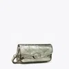 Tory Burch Robinson Floral Metallic Rectangular Shoulder Bag In Pewter