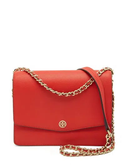 Pre-owned Tory Burch Robinson Leather Cross-body Bag In Red