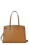 Tory Burch Robinson Leather Satchel In Tigers Eye