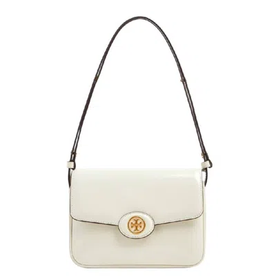 Tory Burch Robinson Spazzolato Shoulder Bag In Shea Butter