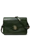 Tory Burch Robinson Crosshatched Convertible Shoulder Bag In Green