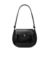 Tory Burch Robinson Leather Small Clamshell Bag In Black