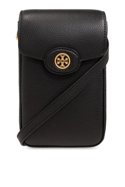 Tory Burch Robinson Logo Plaque Phone Pouch In Black