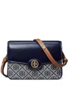 Tory Burch Robinson Monogram-pattern Shoulder Bag In Blue