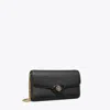 Tory Burch Robinson Pebbled Chain Wallet In Black