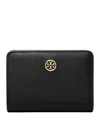 Tory Burch Robinson Pebbled Leather Bifold Wallet In Black
