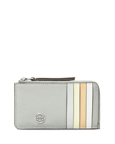 Tory Burch Robinson Pebbled Leather Zip Card Case