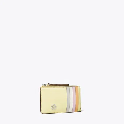 Tory Burch Robinson Pebbled Top-zip Card Case