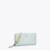 Tory Burch Robinson Pebbled Zip Continental Wallet In Blue