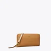 Tory Burch Robinson Pebbled Zip Continental Wallet In Brown