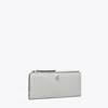 Tory Burch Robinson Pebbled Zip Slim Wallet In Light Granite