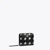 Tory Burch Robinson Printed Bi-fold Wallet In Black Tossed Bow