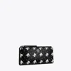 Tory Burch Robinson Printed Zip Slim Wallet In Black Tossed Bow