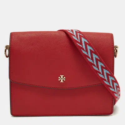 Pre-owned Tory Burch Robinson Red Leather Shoulder Bag