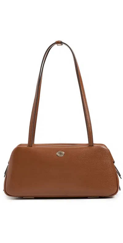 Tory Burch Robinson Satchel Shoulder Bag Aged Tan