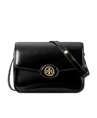 Tory Burch Logo Shoulder Bag In Black