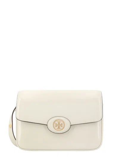 Tory Burch Robinson Convertible Patent Shoulder Bag In Shea Butter