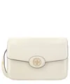 Tory Burch Robinson Convertible Patent Shoulder Bag In Beige