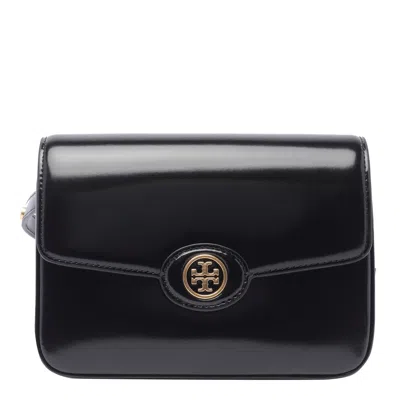 Tory Burch Logo Shoulder Bag In Black