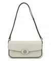 Tory Burch Robinson Spazzolato Cross Body Bag In White