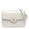Tory Burch Robinson Convertible Patent Shoulder Bag In White