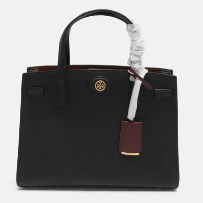 Pre-owned Tory Burch Robinson Small Black Leather Satchel