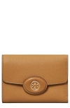 Tory Burch Robinson Small Pebbled Leather Wallet In Tiramisu
