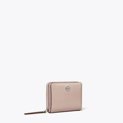 Tory Burch Robinson Spazzolato Bi-fold Wallet In Pink