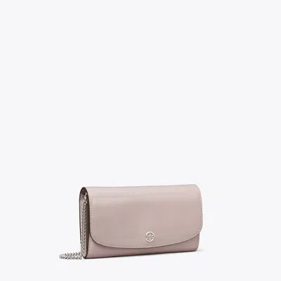 Tory Burch Robinson Spazzolato Chain Wallet In Primrose