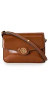 Tory Burch Robinson Spazzolato Leather Convertible Shoulder Bag In Dark Sienna