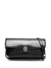 Tory Burch Robinson Spazzolato Leather Shoulder Bag In Black