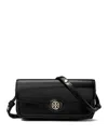 Tory Burch Robinson Spazzolato East/west Shoulder Bag In Black/gold