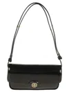 Tory Burch Smooth Finish Cross-body Bag With Adjustable Strap In Black