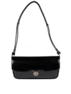 Tory Burch Robinson Spazzolato E/w Shoulder Bag In Black