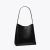 Tory Burch Robinson Spazzolato Leather Hobo Bag In Black
