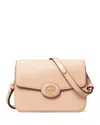 Tory Burch Robinson Spazzolato Leather Shoulder Bag In Blush/gold