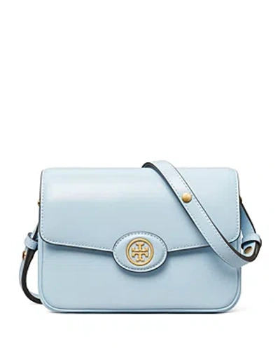 Tory Burch Robinson Spazzolato Convertible Shoulder Bag In Pale Blue