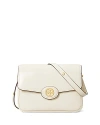 Tory Burch Robinson Convertible Patent Shoulder Bag In Shea Butter/brass