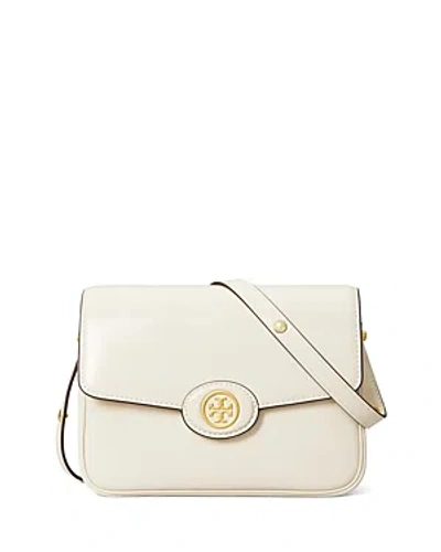 Tory Burch Robinson Convertible Patent Shoulder Bag In Shea Butter