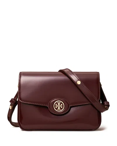 Tory Burch Robinson Spazzolato Leather Convertible Shoulder Bag In Tempranillo