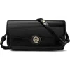 Tory Burch Robinson Spazzolato Leather Shoulder Bag In Black