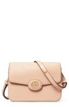 Tory Burch Robinson Spazzolato Leather Shoulder Bag In Blush