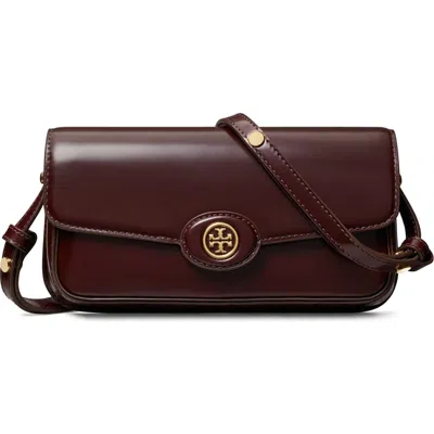 Tory Burch Robinson Spazzolato East/west Shoulder Bag In Brown