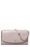 Tory Burch Robinson Spazzolato Leather Wallet On A Chain In Primrose